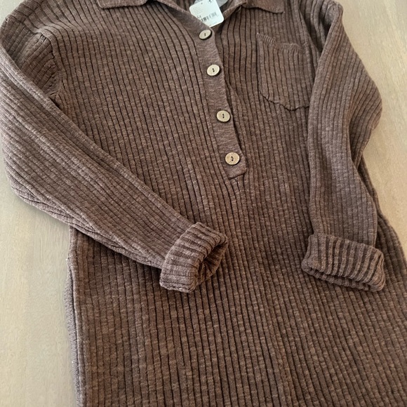 Free People Elegant Brown Ribbed Romber - Picture 5 of 14